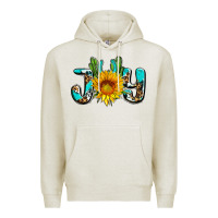 Oatmeal Heather joy with sunflower and cactus ado Premium Hoodie - AdoDesignShop