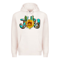 Pale Pink joy with sunflower and cactus ado Premium Hoodie - AdoDesignShop