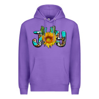 Purple joy with sunflower and cactus ado Premium Hoodie - AdoDesignShop
