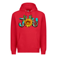 Red joy with sunflower and cactus ado Premium Hoodie - AdoDesignShop