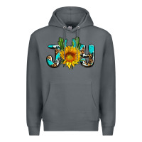 Rock joy with sunflower and cactus ado Premium Hoodie - AdoDesignShop