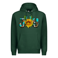 Sports Green joy with sunflower and cactus ado Premium Hoodie - AdoDesignShop