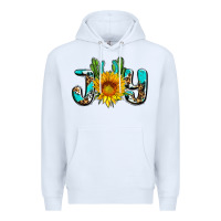 White joy with sunflower and cactus ado Premium Hoodie - AdoDesignShop