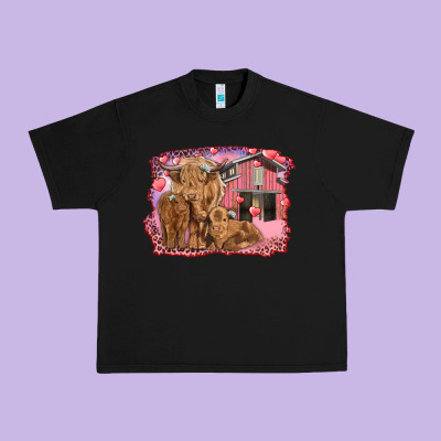 Valentine's Day Mama Cow And Baby Cows Urban Heavy Tee Designed By Ranaportraitstore