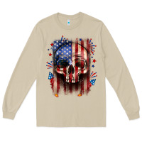 Mushroom 4th of July skull American flag Long Sleeve Tee - Neo Western