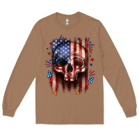 Toasted Coconut 4th of July skull American flag Long Sleeve Tee - Neo Western
