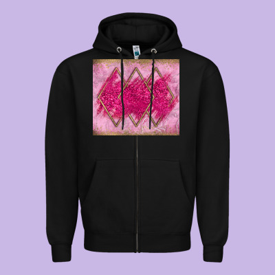 Pink Glitter Zipper Hoodie Designed By Jahusdesignshop