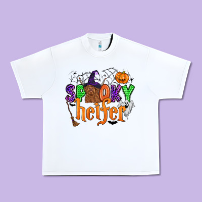 Spooky Heifer Urban Heavy Tee Designed By Zillion Design Studio