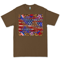 Cacao American flag and star leopard Premium Tee - Artiststas