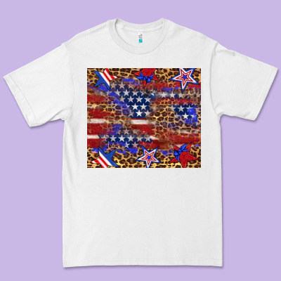 American Flag And Star Leopard Premium Tee Designed By Artiststas