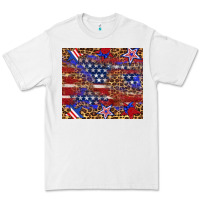 White American flag and star leopard Premium Tee - Artiststas
