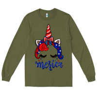 Army Green 4th of July unicorn Long Sleeve Tee - Neo Western