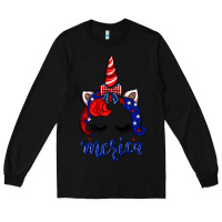 Black 4th of July unicorn Long Sleeve Tee - Neo Western