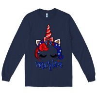 Navy 4th of July unicorn Long Sleeve Tee - Neo Western