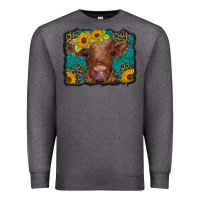 Charcoal Heather western leopard buffalo plaid baby highland cow Premium Sweatshirt - BarkalooDesign