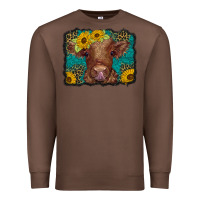 Chestnut western leopard buffalo plaid baby highland cow Premium Sweatshirt - BarkalooDesign