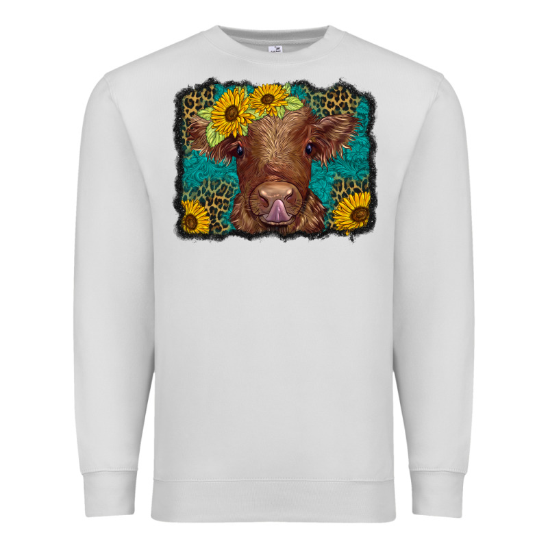 Western Leopard Buffalo Plaid Baby Highland Cow Premium Sweatshirt by BarkalooDesign | Teevron