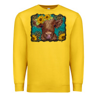 Lemon western leopard buffalo plaid baby highland cow Premium Sweatshirt - BarkalooDesign