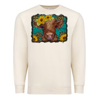 Sandshell western leopard buffalo plaid baby highland cow Premium Sweatshirt - BarkalooDesign