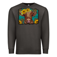 Smoke western leopard buffalo plaid baby highland cow Premium Sweatshirt - BarkalooDesign