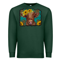 Sports Green western leopard buffalo plaid baby highland cow Premium Sweatshirt - BarkalooDesign