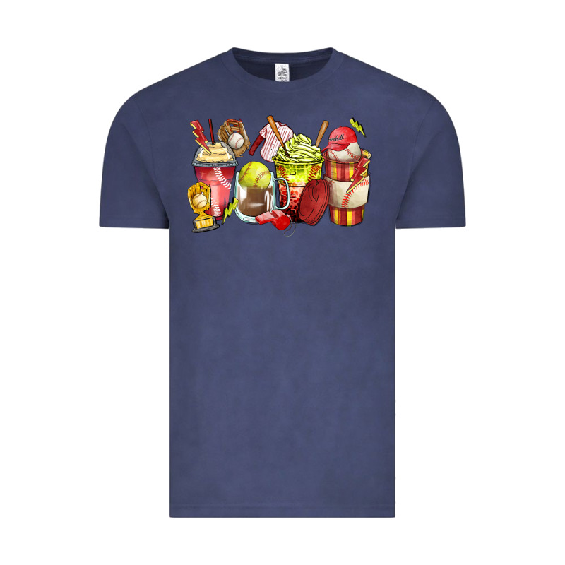 Baseball And Softball Coffee Cups Vintage Tee by Zillion Design Studio | Teevron