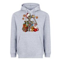 Heather Grey christmas skeleton coffee Heavyweight Hoodie - Jasminsmagicworld