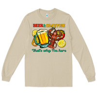 Mushroom beer&crawfish that's why i'm here Long Sleeve Tee - FaDigitalArtStudio