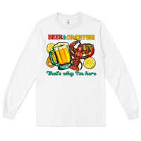White beer&crawfish that's why i'm here Long Sleeve Tee - FaDigitalArtStudio