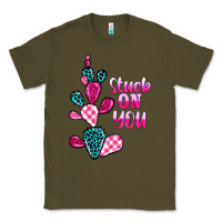 Army Green stuck on you cactus Classic Tee - BarkalooDesign