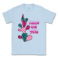 Dusty Blue stuck on you cactus Classic Tee - BarkalooDesign