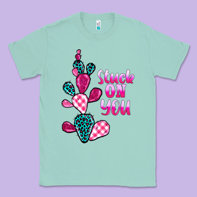 Stuck On You Cactus Classic Tee Designed By Barkaloodesign