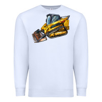 White Compact Track Loader Premium Sweatshirt - LillyAllenDesigns