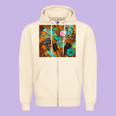 Hair Tech Zipper Hoodie Designed By Adodesignshop