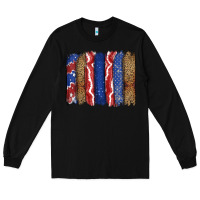 Black 4th of July brushstroke Long Sleeve Tee - CowGirlArtShop