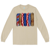 Mushroom 4th of July brushstroke Long Sleeve Tee - CowGirlArtShop