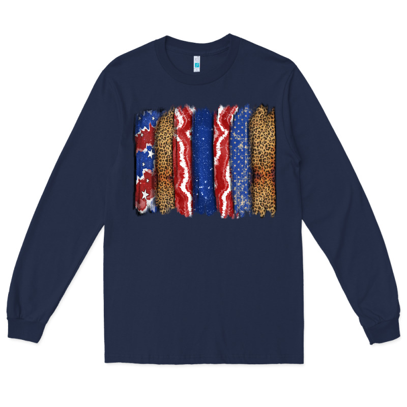 4th Of July Brushstroke Long Sleeve Tee by CowGirlArtShop | Teevron