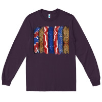 Plum 4th of July brushstroke Long Sleeve Tee - CowGirlArtShop