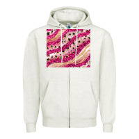 Oatmeal Heather pink glitter Zipper Hoodie - JahusDesignShop