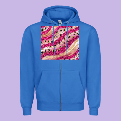 Pink Glitter Zipper Hoodie Designed By Jahusdesignshop