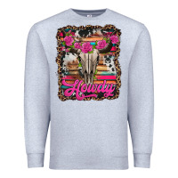 Heather Grey howdy valentine's day bull skull Premium Sweatshirt - Jasminsmagicworld