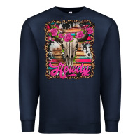 Navy howdy valentine's day bull skull Premium Sweatshirt - Jasminsmagicworld