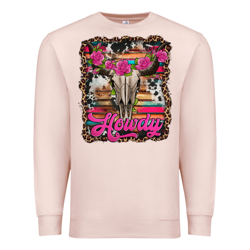 Howdy Valentine's Day Bull Skull Premium Sweatshirt by Jasminsmagicworld | Teevron