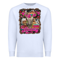 White howdy valentine's day bull skull Premium Sweatshirt - Jasminsmagicworld