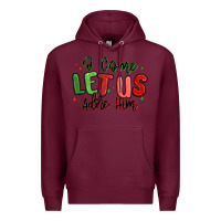 Burgundy o come let us adore him christmas Premium Hoodie - MaliasSmallBusiness