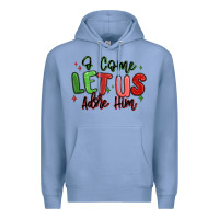Colony Blue o come let us adore him christmas Premium Hoodie - MaliasSmallBusiness