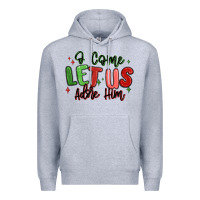 Heather Grey o come let us adore him christmas Premium Hoodie - MaliasSmallBusiness