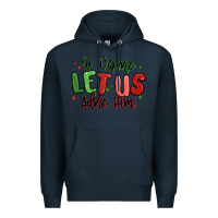 Navy o come let us adore him christmas Premium Hoodie - MaliasSmallBusiness