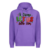 Purple o come let us adore him christmas Premium Hoodie - MaliasSmallBusiness