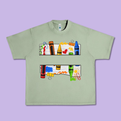 Custom Teacher Name Crayon Urban Heavy Tee Designed By Texasbilliewilder